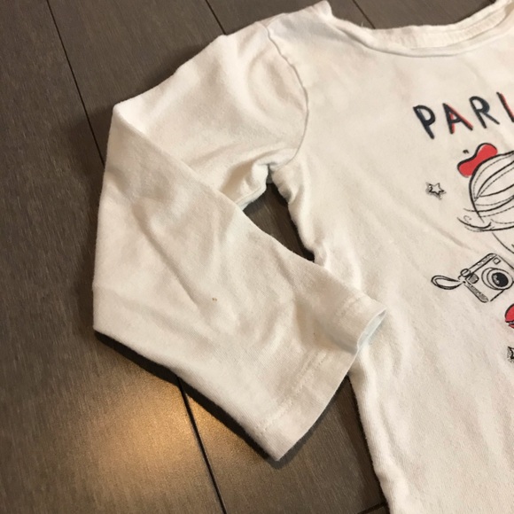 GAP baby white Paris long sleeved white tee - Picture 3 of 8